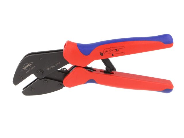 Herramienta de crimpado con cargador de mordazas reemplazables de KNIPEX
